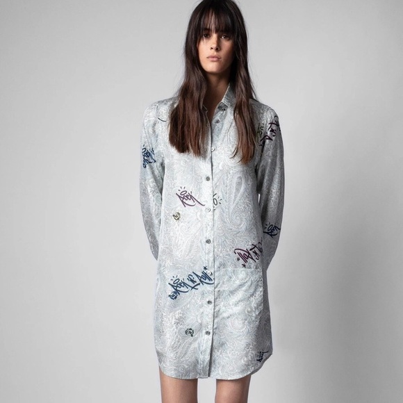 Zadig & Voltaire Dresses & Skirts - Zadig & Voltaire Rais Paisley Jormi Dress Tunic Shirt Top Small
